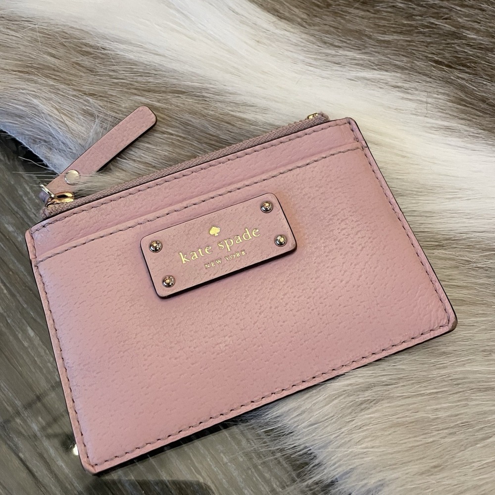 KATE SPADE Grove Street Adi Card Case Wallet Cardholder Pink Blush Leather 3x4.5
